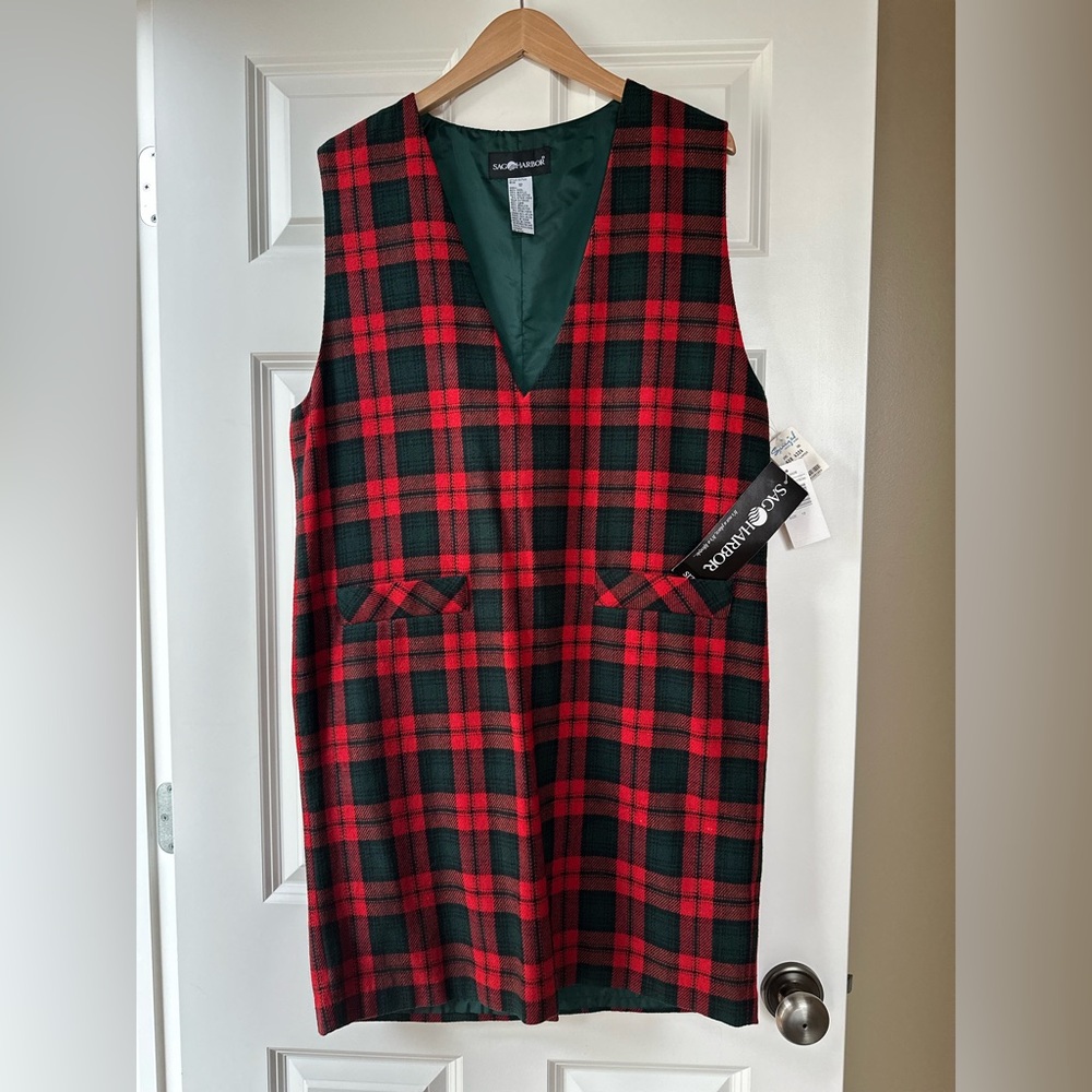 Vintage Sag Harbor tartan Wool Blend Garment NWT 12